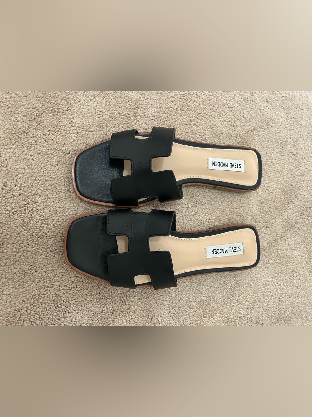 Steve Madden Hadyn Black Slide Sandals